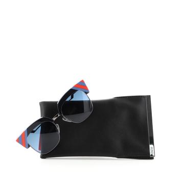 芬迪太阳镜代购, [二手商品] Fendi | Fendi Iridia Round Sunglasses Metal Blue商品图片 额外8.5折, 额外八五折