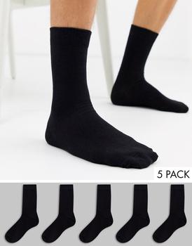 product New Look socks in black 5 pack image