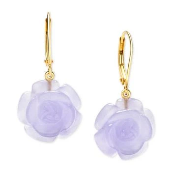 Macy's | Dyed Lavender Jade Flower Drop Earrings in 14k Gold-Plated Sterling Silver,商家Macy's,价格¥447