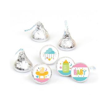 推荐Colorful Baby Shower - Gender Neutral Party Round Candy Sticker Favors - Labels Fit Hershey's Kisses (1 sheet of 108)商品