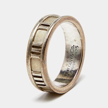 商品Tiffany & Co. Atlas Sterling Silver Band Ring Size 53图片