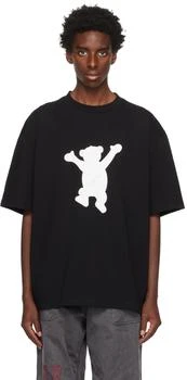 We11done | Black Printed T-Shirt 4.3折, 独家减免邮费
