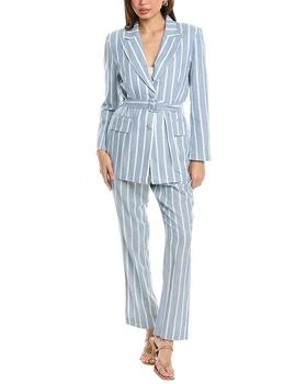 Pascale La Mode | Pascale La Mode 2pc Linen-Blend Blazer & Pant Set,商家Premium Outlets,价格¥796