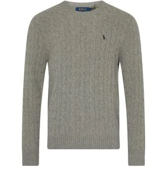 Ralph Lauren | Round-neck cable knit sweater with logo 独家减免邮费