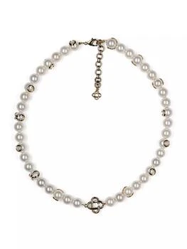 Casablanca | 18K Gold-Plated Imitation Pearl Monogram Necklace,商家Saks Fifth Avenue,价格¥2870
