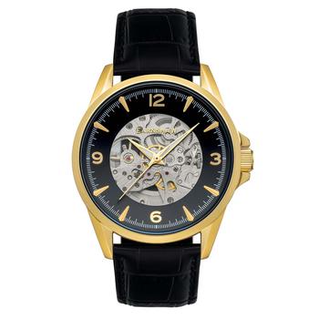 推荐Thomas Earnshaw Men's ES-8216-06 Lincoln Skeleton 45mm Black Dial Leather Watch商品