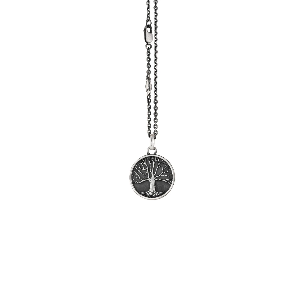 推荐Silver necklace with life tree plate.商品