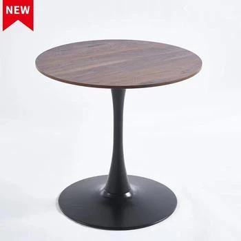 Simplie Fun | 31.5"BLACK AND WALNUT Tulip Table Midcentury Dining Table for 24 people,商家Premium Outlets,价格¥1341