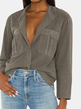 James Perse | James Perse Cotton Lawn Military Shirt in Signet Pigment商品图片,