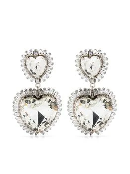 Alessandra Rich | ALESSANDRA RICH Crystal heart earrings,商家Baltini,价格¥1741