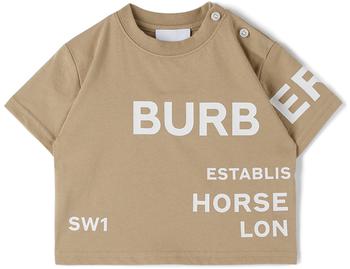 burberry t恤, Burberry | 驼色 Horseferry Print 婴儿 T 恤商品图片 