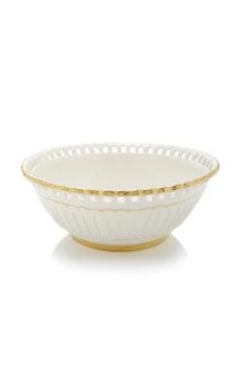 MoDA | Moda Domus - Balconata Creamware Large Salad Bowl - Gold - Moda Operandi,商家Fashion US,价格¥2478