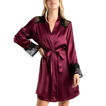 Linea Donatella | Women's Enchante Satin Lace-Trim Robe 
