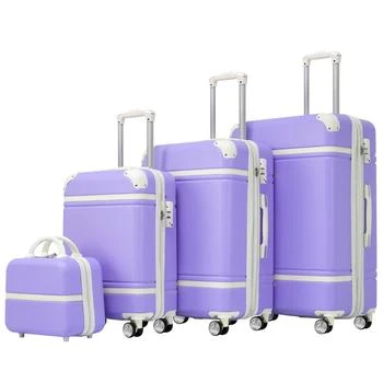 Streamdale Furniture | Streamdale Hardshell Luggage Sets 4 Pieces 20" +24" +28" Luggages and Cosmetic Case Spinner Suitcase with TSA Lock Lightweight,商家Premium Outlets,价格¥1721