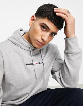 Tommy Hilfiger | Tommy Jeans straight logo hoodie in grey商品图片,