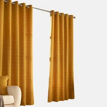 Furn | Furn Ellis Ringtop Eyelet Curtains (Ochre) (46 x 54 in) 46 X 54 IN,商家Verishop,价格¥1005