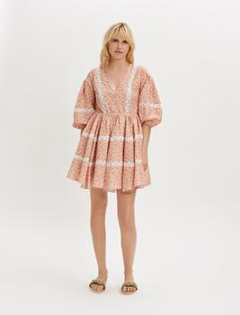 推荐Printed dress with lace trim商品