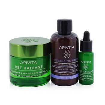 apivita好用吗, Apivita | Apivita 亮肌抗皱修护礼物套装：晚霜 50ml + 精华 10ml + 洁面乳 75ml + 包 3pcs+1pouch商品图片 