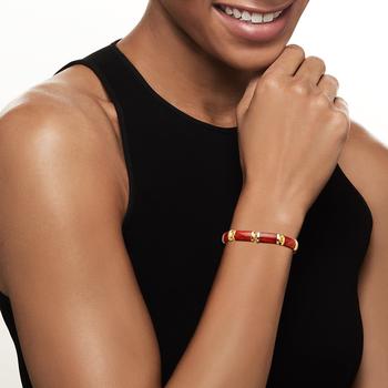 商品Ross-Simons | Ross-Simons Red Jade "Good Fortune" Bracelet in 18kt Gold Over Sterling,商家Premium Outlets,价格¥1050图片