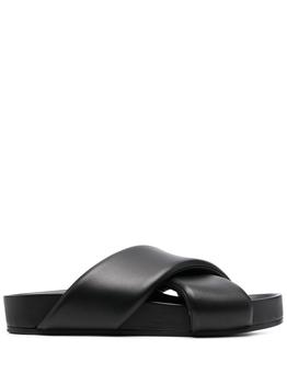 Jil Sander | JIL SANDER Crossover-straps Leather Sandals Black商品图片,