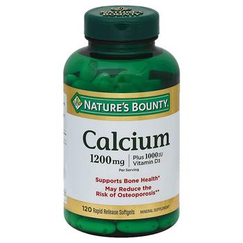 商品Nature's Bounty | Calcium 1200 mg plus Vitamin D3 1000 IU Dietary Supplement Softgels,商家Walgreens,价格¥135图片