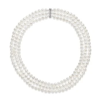 推荐Cultured Freshwater Pearl Three Layer Necklace (7-8mm)商品