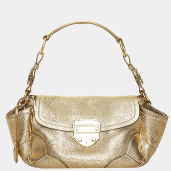 [二手商品] Prada | Prada Gold Sound Lock Leather Shoulder Bag商品图片,5.8折