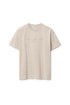 加拿大Alexander Wang, Alexander Wang | 修身平纹针织压纹徽标 T 恤商品图片 