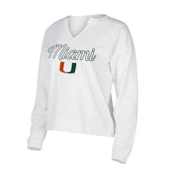 推荐Concepts Sport Miami FL SiennaNotch Neck Long Sleeve T-Shirt - Women's商品