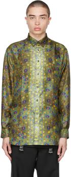 Burberry | Green Fish Scale Print Shirt商品图片,独家减免邮费