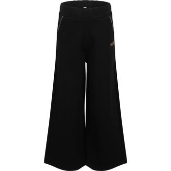推荐Logo bell bottomed trousers with golden detailing in black商品