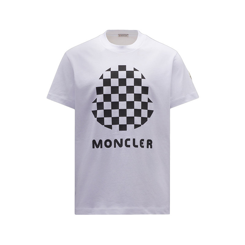 Moncler | 【预售3-7天】Moncler/蒙克莱 22年秋冬新款 男士浅灰色纯棉毛毡徽标短袖T恤H10918C000128390T080商品图片,7.9折, 包邮包税