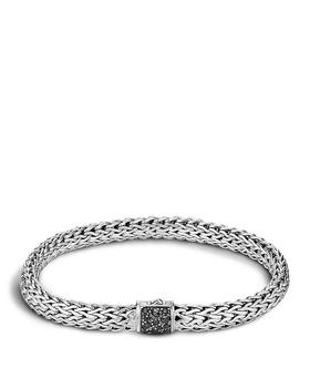 John Hardy | John Hardy Men's Classic Chain Sterling Silver Lava Medium Bracelet with Black Sapphires商品图片,额外9.5折, 独家减免邮费, 额外九五折