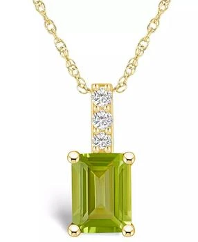 Macy's | Peridot (1-3/4 Ct. T.W.) and Diamond Accent Pendant Necklace in 14K Yellow Gold,商家Macy's,价格¥4473