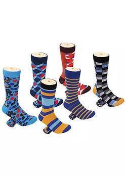 加拿大Mio Marino, Mio Marino | Men's Bold Designer Dress Socks 6 Pack商品图片 