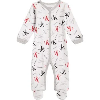 Calvin Klein | Baby Boys Monogram Print Snap Closure Footed Coverall 3.9折