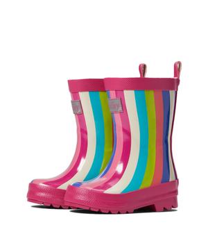 商品Hatley | Rainbow Stripes Shiny Rain Boots (Toddler/Little Kid/Big kid),商家Zappos,价格¥261图片