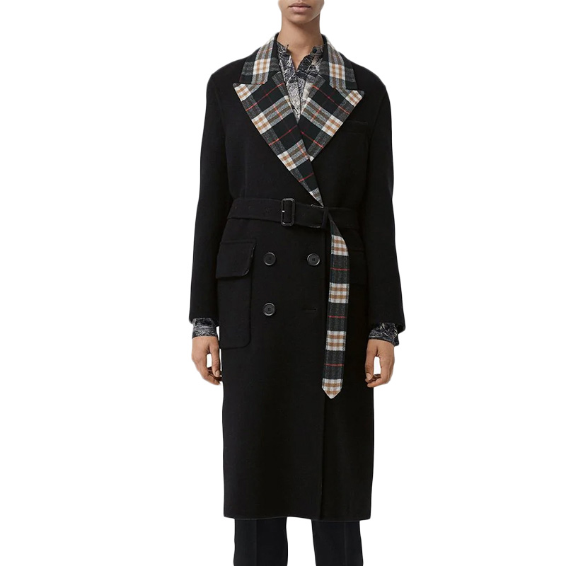 时尚burberry大衣女装, Burberry | Burberry 博柏利 女士格纹羊毛羊绒双排扣大衣 8007060商品图片 满$100享9.5折, 满折