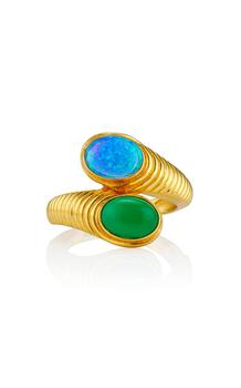 商品AUREUM | AUREUM - Sasha 24k Gold Vermeil; Onyx & Opal Ring - Gold - US 5 - Moda Operandi - Gifts For Her,商家Moda Operandi,价格¥1712图片