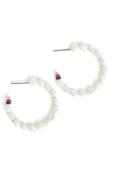 Clare V | 5–5.5mm Freshwater Pearl Beaded Hoop Earrings,商家Nordstrom Rack,价格¥210