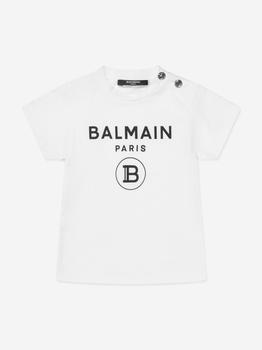 Balmain | Balmain White Baby Boys Logo T-Shirt商品图片,
