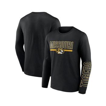 推荐Men's Branded Black Missouri Tigers Modern Two-Hit Long Sleeve T-shirt商品