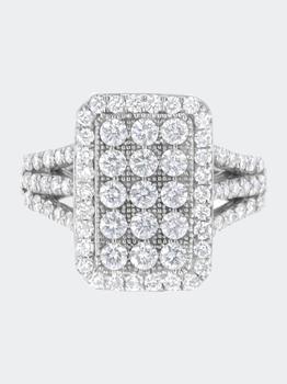 商品.925 Sterling Silver 1 9/10 cttw Lab-Grown Diamond Cluster Ring,商家Verishop,价格¥27311图片