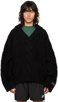 We11done | Black Argyle Sweater商品图片,4.2折