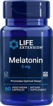 Life Extension | Life Extension Melatonin - 3 mg (60 Vegetarian Capsules),商家Life Extension,价格¥36