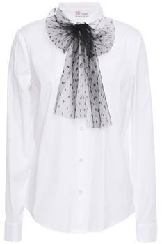 推荐Point d'esprit-trimmed cotton Oxford and poplin shirt商品