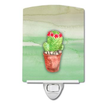 商品Caroline's Treasures | Cactus Green Watercolor Ceramic Night Light,商家Verishop,价格¥191图片