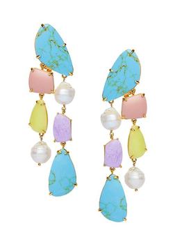 商品Lele Sadoughi | Pebble 14K-Gold-Plated & Multi-Stone Chandelier Earrings,商家Saks Fifth Avenue,价格¥1897图片