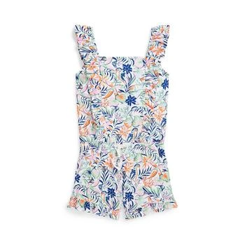 Ralph Lauren | Big Girls Tropical-Print Ruffled Cotton Romper,商家Macy's,价格¥487