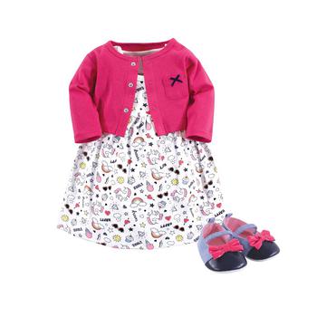 商品Baby Girl Dress, Cardigan and Shoes Set图片